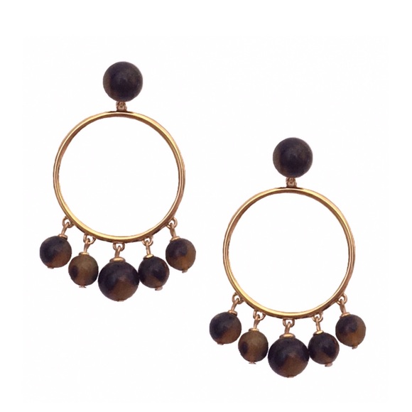 KATE SPADE • Tortoise Bauble Drop Hoops Earrings - Picture 1 of 3